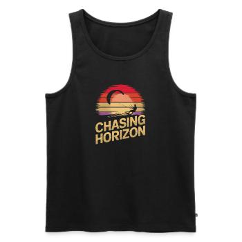 Coucher de soleil cerf-volant T-Shirt - Débardeur bio Premium Homme - noir - Devant - AI Model Male 178 light (178cm)