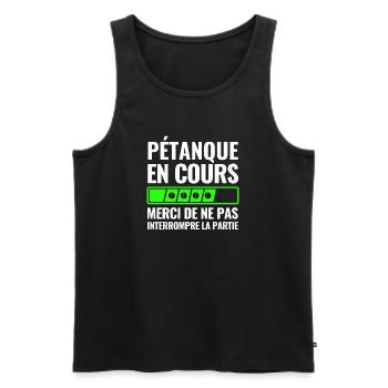 Pétanque In Progress - Men's Premium Organic Tank Top - black - Front - AI Model Male 178 light (178cm)
