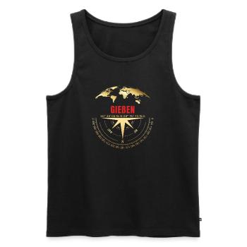 Koordinaten Gießen - Männer Premium Bio Tank Top - Schwarz - Vorne - Michal (187cm)