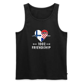 Finland and Croatia 100% friendship - Men's Premium Organic Tank Top - black - Front - Michal (187cm)