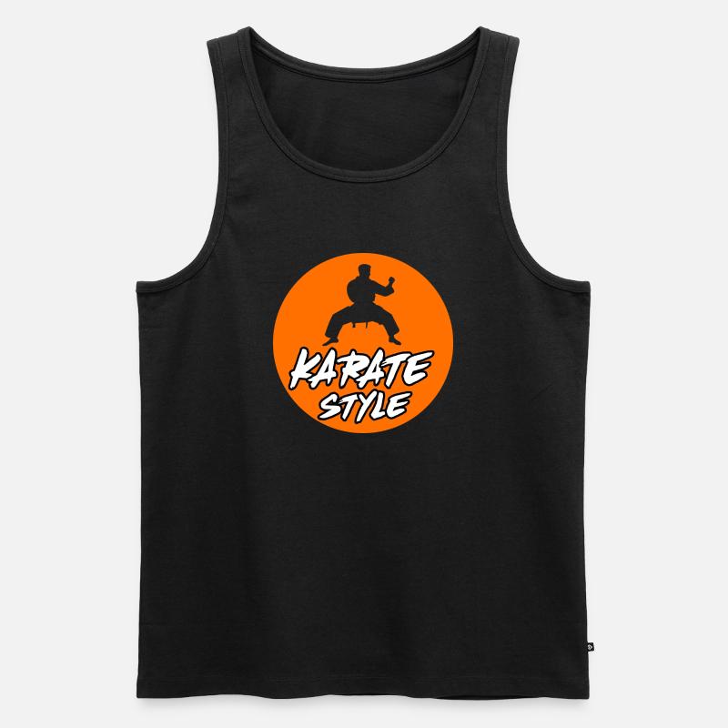 Karatetraining mit dynamischer Silhouette - Männer Premium Bio Tank Top - Schwarz