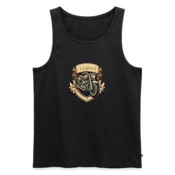 Legendary 1975 – Vintage Motorrad Design - Männer Premium Bio Tank Top - Schwarz - Vorne - AI Model Male 178 light (178cm)