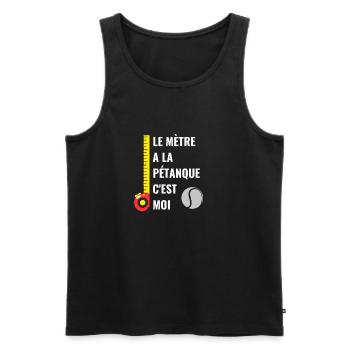 Le Mètre a la Pétanque C'est Moi - Débardeur bio Premium Homme - noir - Devant - AI Model Male 178 light (178cm)