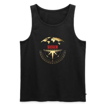 Koordinaten Siegen - Männer Premium Bio Tank Top - Schwarz - Vorne - Michal (187cm)