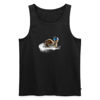 Cooler than the rest, the snowboard snail. - Men's Premium Organic Tank Top - black - Front - AI Model Male 178 light (178cm)