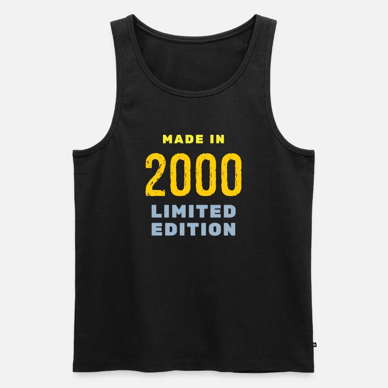 2000 - Männer Premium Bio Tank Top - Schwarz