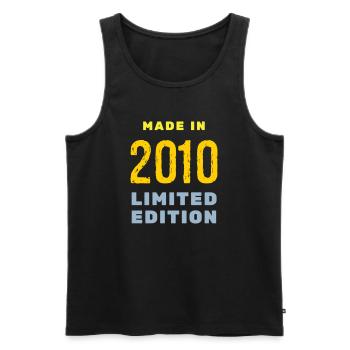 2010 - Men's Premium Organic Tank Top - black - Front - AI Model Male 178 light (178cm)