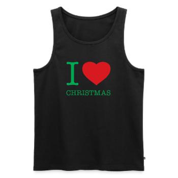 I LOVE CHRISTMAS Weihnachten - Men's Premium Organic Tank Top - black - Front - Michal (187cm)