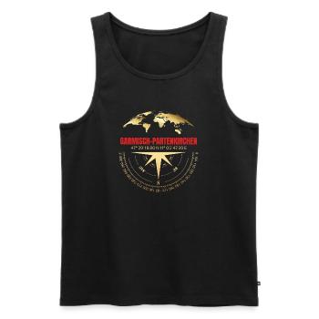 Koordinaten Garmisch Partenkirchen - Männer Premium Bio Tank Top - Schwarz - Vorne - AI Model Male 178 light (178cm)