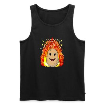 Gemüse Kartoffel Kartoffeln feurig heiß - Männer Premium Bio Tank Top - Schwarz - Vorne - AI Model Male 178 light (178cm)