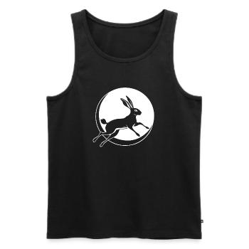 Rabbit with Moon Ostara Full Moon - Men's Premium Organic Tank Top - black - Front - AI Model Male 178 light (178cm)