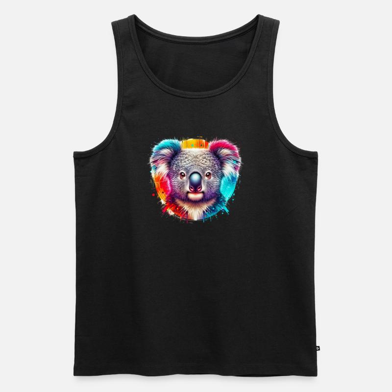 Koala - Männer Premium Bio Tank Top - Schwarz