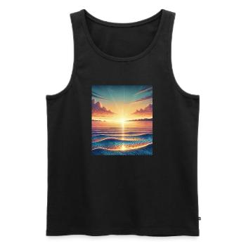 Magischer Sonnenaufgang am Horizont - Männer Premium Bio Tank Top - Schwarz - Vorne - Michal (187cm)