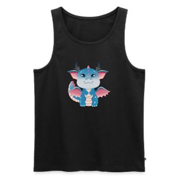 Azure Dragonling Charm - Men's Premium Organic Tank Top - black - Front - AI Model Male 178 light (178cm)