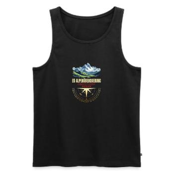 E5 Alpenüberquerung - Männer Premium Bio Tank Top - Schwarz - Vorne - AI Model Male 178 light (178cm)