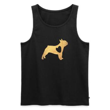 Pug Gold Dog Heart Pug Life Dog Love Fan Walk - Men's Premium Organic Tank Top - black - Front - Michal (187cm)