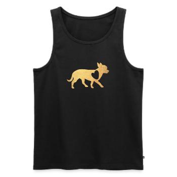 Heart Chihuahua Gold Dogs Fan Love Love Wauwau - Men's Premium Organic Tank Top - black - Front - Michal (187cm)