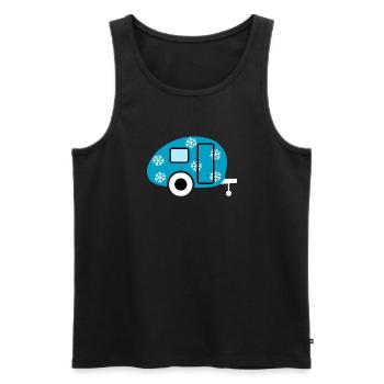 Caravan Camping Snow Snowflakes Winter Fan - Men's Premium Organic Tank Top - black - Front - AI Model Male 178 light (178cm)