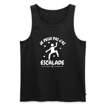 Je peux pas j'ai escalade - Débardeur bio Premium Homme - noir - Devant - AI Model Male 178 light (178cm)
