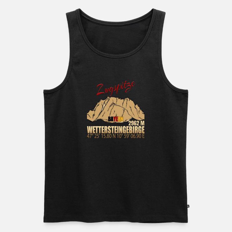 Zugspitze Koordinaten - Männer Premium Bio Tank Top - Schwarz