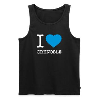I LOVE GRENOBLE - Männer Premium Bio Tank Top - Schwarz - Vorne - Michal (187cm)