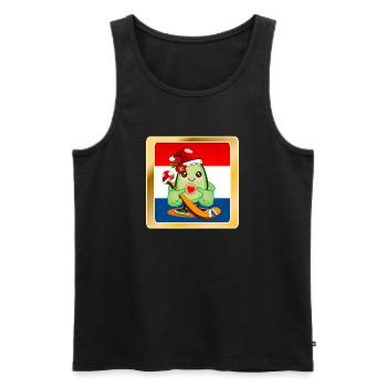Weihnachtsgeschenke Avocado Eishockeyspieler - Männer Premium Bio Tank Top - Schwarz - Vorne - Michal (187cm)