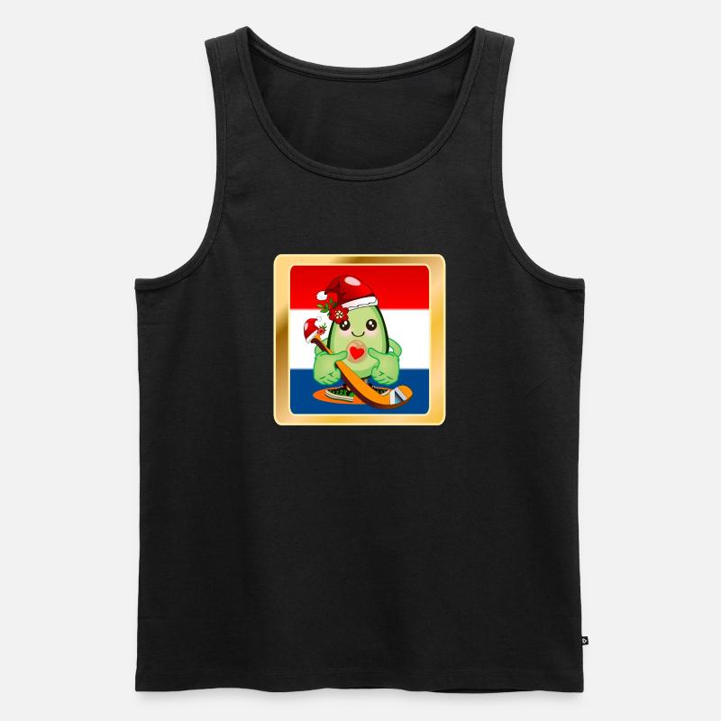 Weihnachtsgeschenke Avocado Eishockeyspieler - Männer Premium Bio Tank Top - Schwarz