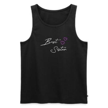 Best Sister purple heart - Männer Premium Bio Tank Top - Schwarz - Vorne - Michal (187cm)