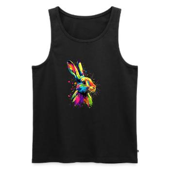 Lapin Lapin Lover Lièvre Lapin Mignons Lapins - Débardeur bio Premium Homme - noir - Devant - AI Model Male 178 light (178cm)