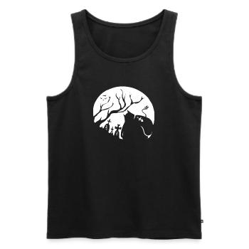 Nachtaktive Tiersilhouette - Männer Premium Bio Tank Top - Schwarz - Vorne - AI Model Male 178 light (178cm)