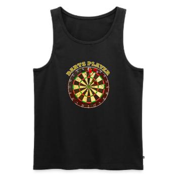 Darts Player Motif Design - Men's Premium Organic Tank Top - black - Front - Michal (187cm)