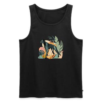 Panther im Dschungel - Stilvolle Tierillustration - Männer Premium Bio Tank Top - Schwarz - Vorne - AI Model Male 178 light (178cm)