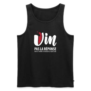 Vin pas la solution (foncé) - Débardeur bio Premium Homme - noir - Devant - Michal (187cm)