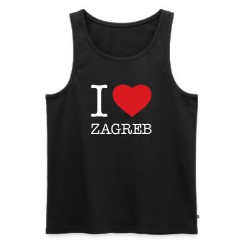J’ADORE ZAGREB - Débardeur bio Premium Homme - noir - Devant - Michal (187cm)