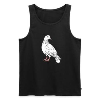Taube Weiß Stadttaube Ringeltaube Weiße Tauben - Männer Premium Bio Tank Top - Schwarz - Vorne - AI Model Male 178 light (178cm)