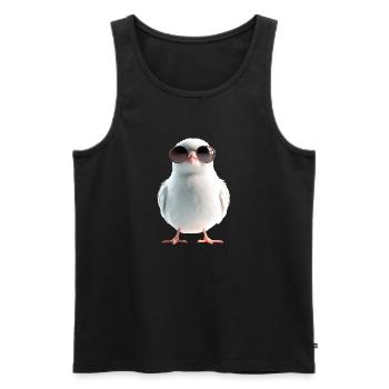 Pigeon Blanc Pigeon de ville Pigeon ramier Colombes blanches - Débardeur bio Premium Homme - noir - Devant - Michal (187cm)
