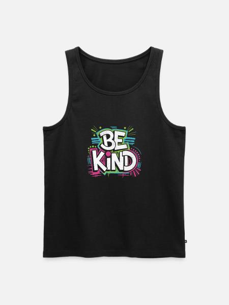 Be Kind - Neon! - Männer Premium Bio Tank Top - Schwarz