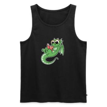 Dragon Books Book Reading - Men's Premium Organic Tank Top - black - Front - Michal (187cm)