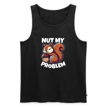 Nut My Problem - Funny Squirrel Design - Men's Premium Organic Tank Top - black - Front - AI Model Male 178 light (178cm)