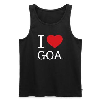 I LOVE GOA - Männer Premium Bio Tank Top - Schwarz - Vorne - Michal (187cm)