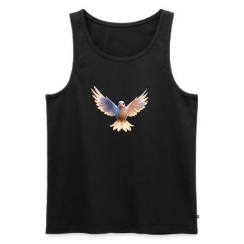 Taube Weiß Frieden Peace Ringeltaube Weiße Tauben - Männer Premium Bio Tank Top - Schwarz - Vorne - AI Model Male 178 light (178cm)