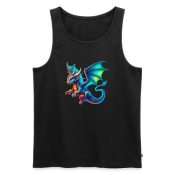 Dragon - Men's Premium Organic Tank Top - black - Front - AI Model Male 178 light (178cm)
