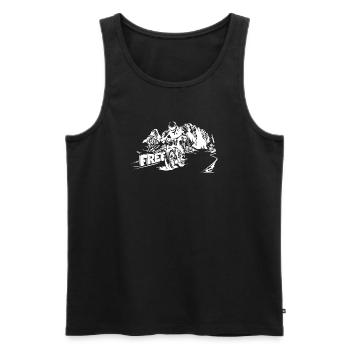 Motorcycle Mountains Dolomites Free Freedom Biker Logo - Men's Premium Organic Tank Top - black - Front - AI Model Male 178 light (178cm)