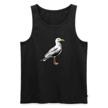 Seagull, Beach, Sea, North Sea, Baltic Sea, Herring Gull, Seagulls - Men's Premium Organic Tank Top - black - Front - AI Model Male 178 light (178cm)