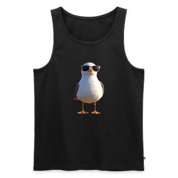 Seagull, Beach, Sea, North Sea, Baltic Sea, Herring Gull, Seagulls - Men's Premium Organic Tank Top - black - Front - AI Model Male 178 light (178cm)