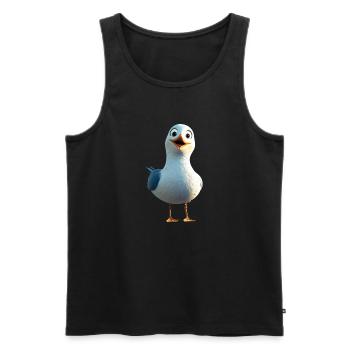 Seagull, Beach, Sea, North Sea, Baltic Sea, Herring Gull, Seagulls - Men's Premium Organic Tank Top - black - Front - AI Model Male 178 light (178cm)