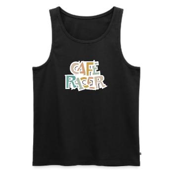 Caferacer rétro moto vintage motard icône logo - Débardeur bio Premium Homme - noir - Devant - AI Model Male 178 light (178cm)