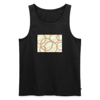 Brown Circles Background - Men's Premium Organic Tank Top - black - Front - AI Model Male 178 light (178cm)