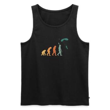 Evolution Retro Paragliding - Men's Premium Organic Tank Top - black - Front - AI Model Male 178 light (178cm)