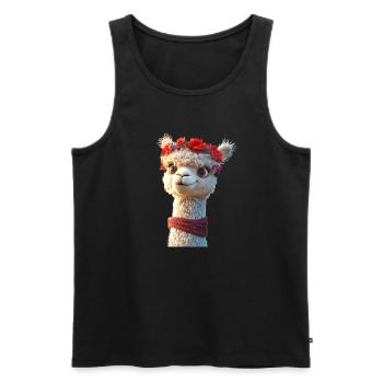 Alpaca Sweet Llama Farm Life Is Better With Alpacas - Men's Premium Organic Tank Top - black - Front - AI Model Male 178 light (178cm)